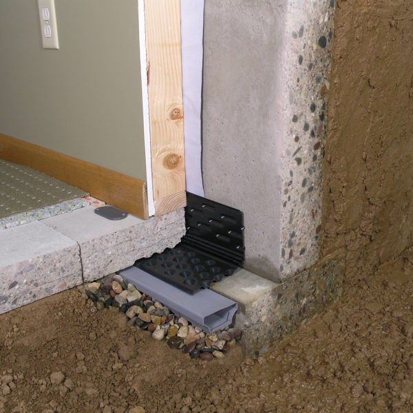 Fast track Drain tile basement system and Drain-Eze XL dimple footer board
