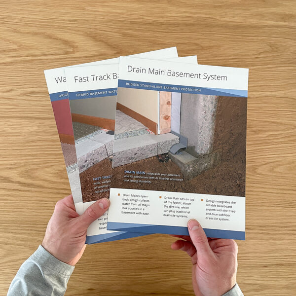 Basement waterproofing literature kits